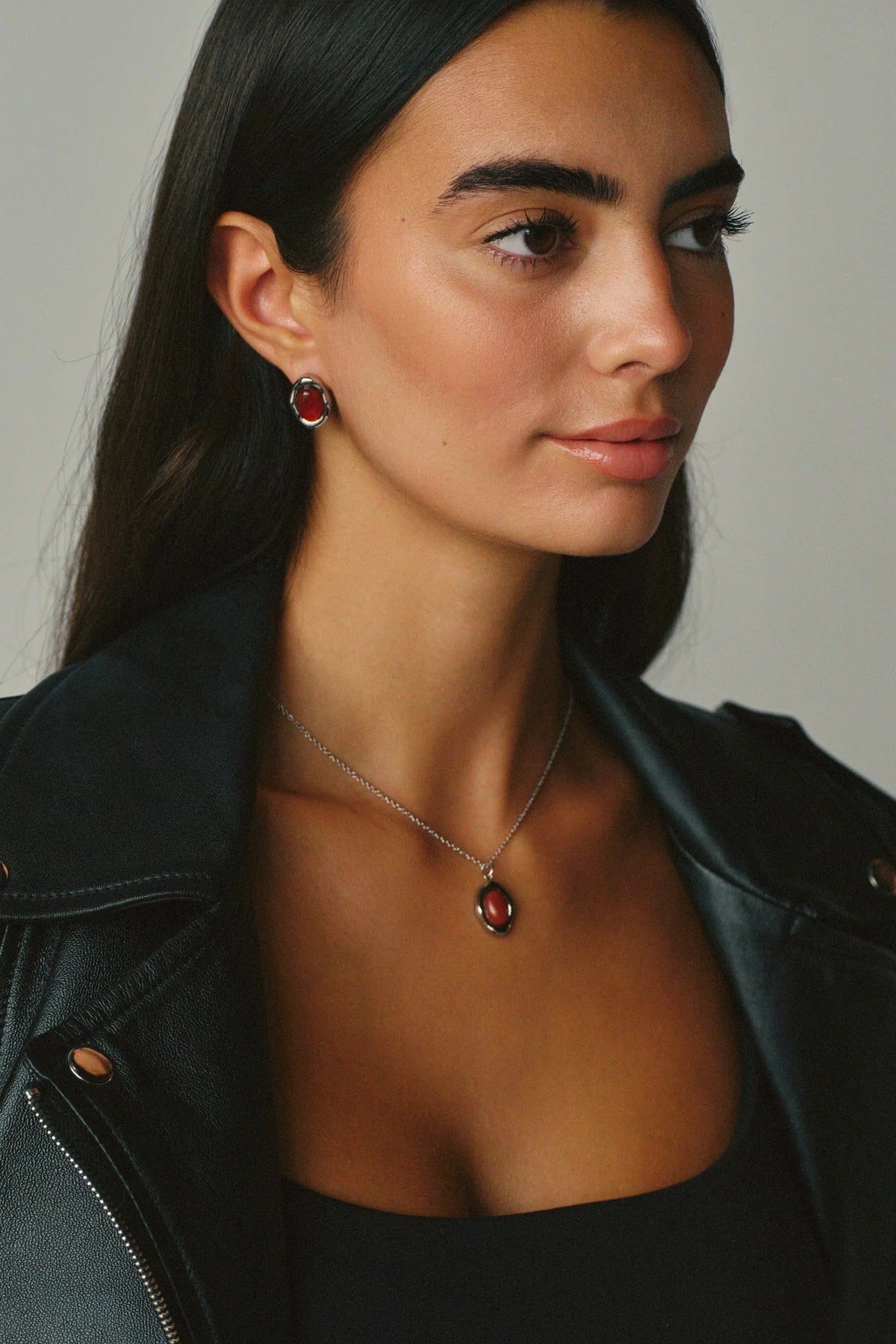 Boucles d'oreilles Bordeaux - Argent