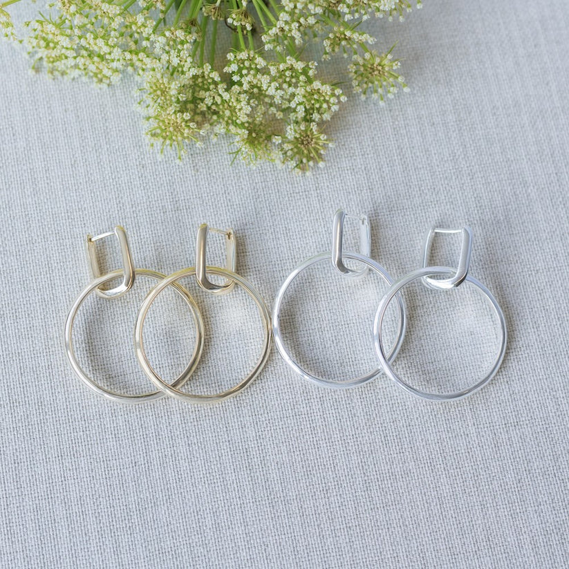 Boucles d'oreilles Twofold Circle - Argent