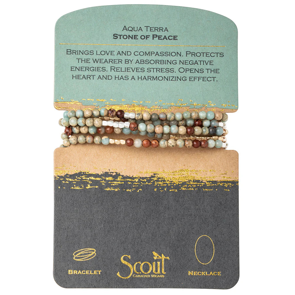 Bracelet/collier Stone Wrap - Aqua Terra (paix)
