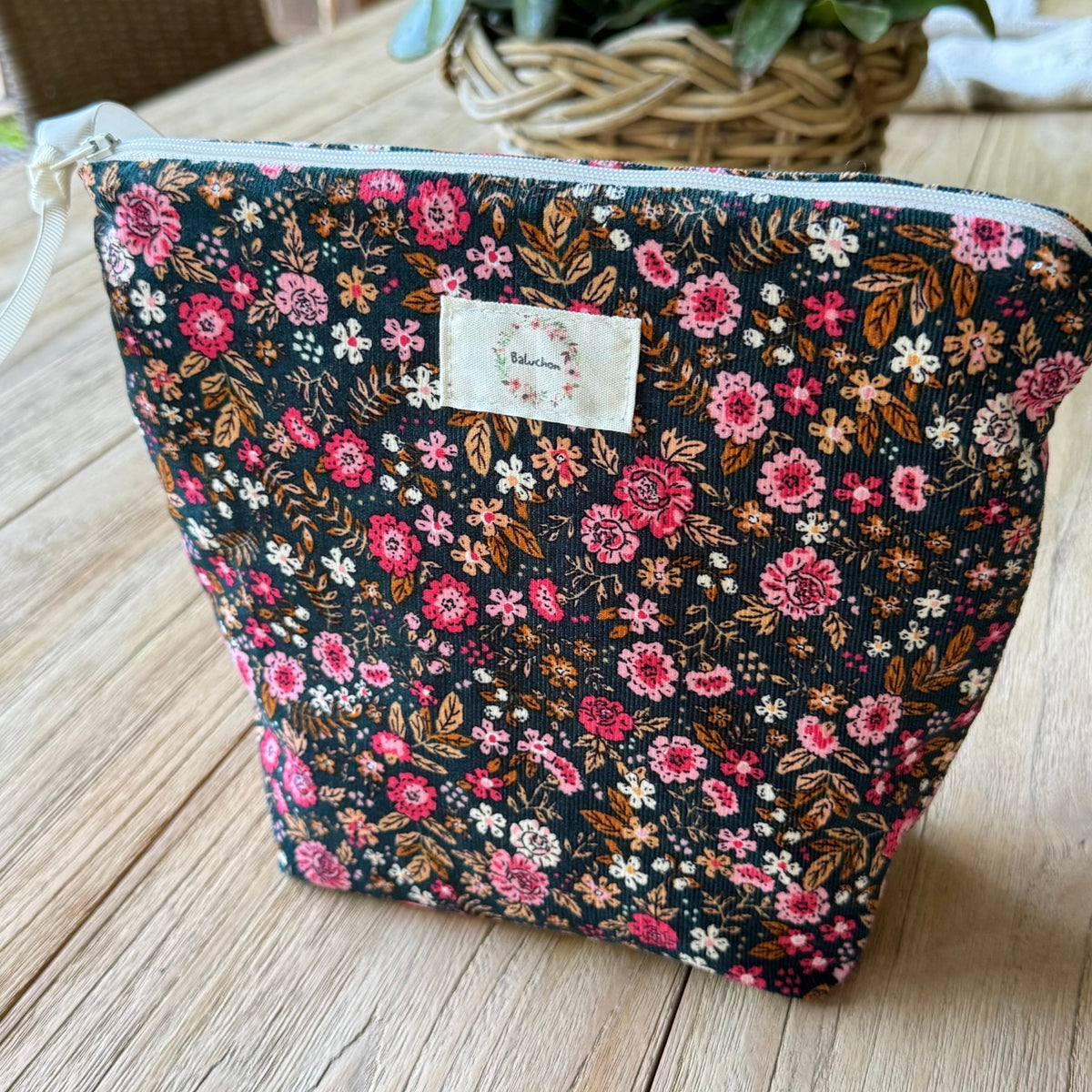 Trousse à cosmétique corduroy moyen - 2046