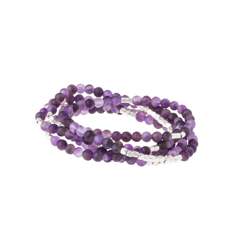 Bracelet/collier Stone Wrap - Améthyste (protection)