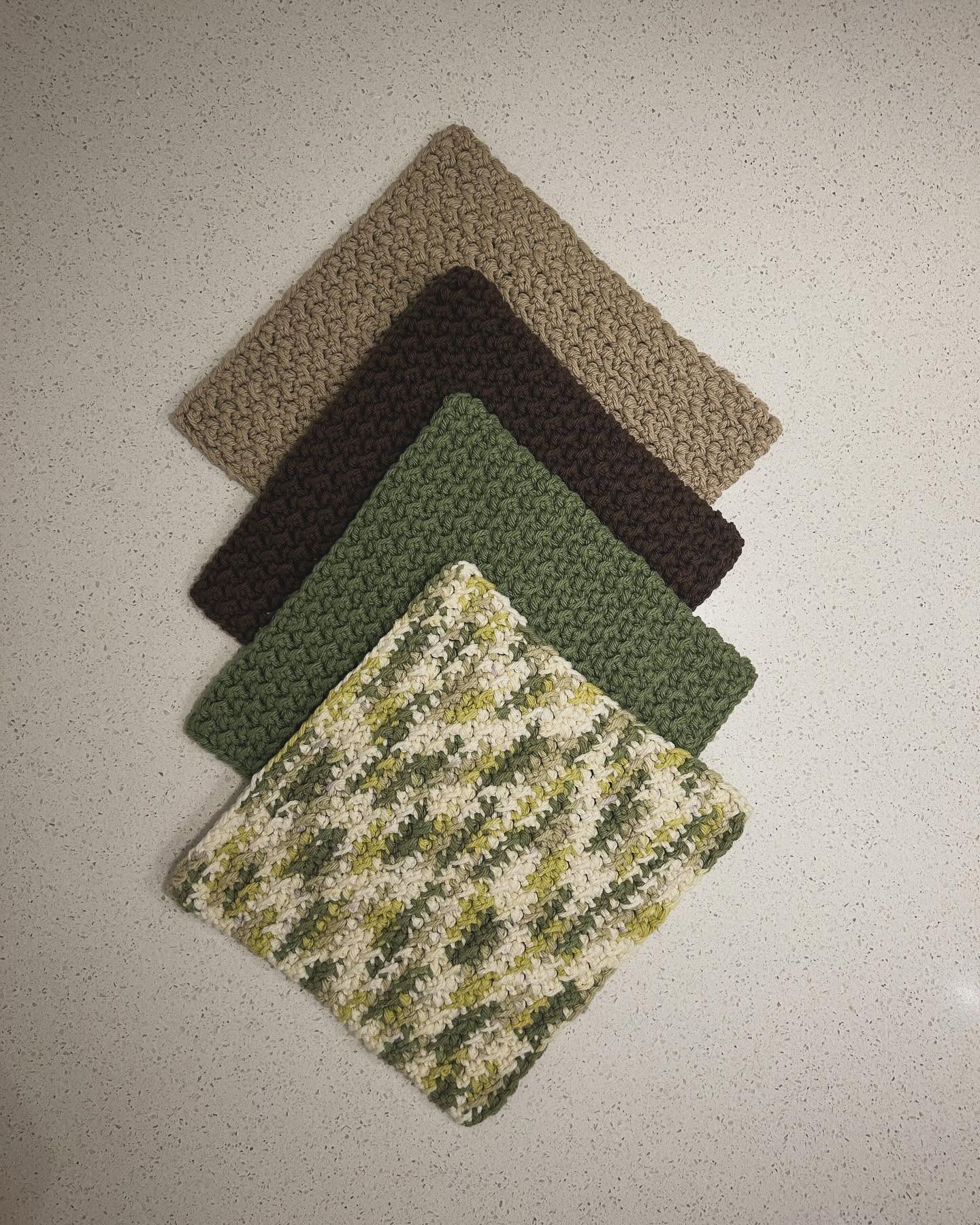 Ensemble de lingettes de cuisine - Teintes de vert