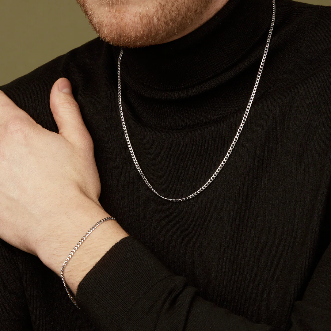 Collier Hommes Cuban - Argent
