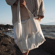 Sac de plage en filet - Crème
