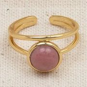 Bague Sophia Rhodonite rose - Or