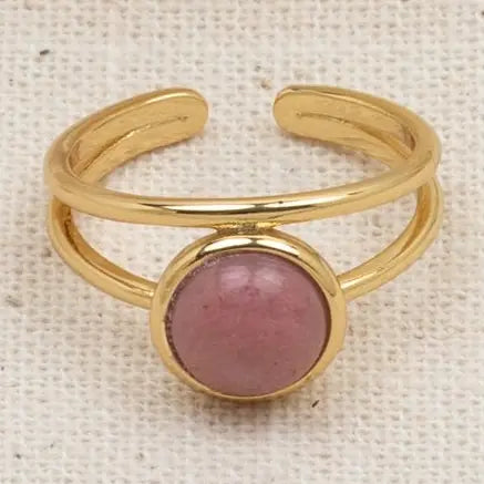 Bague Sophia Rhodonite rose - Or