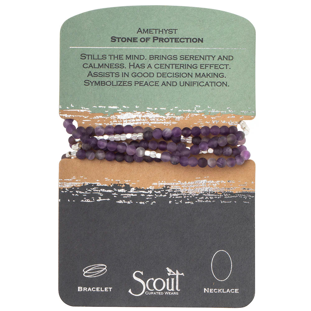 Bracelet/collier Stone Wrap - Améthyste (protection)
