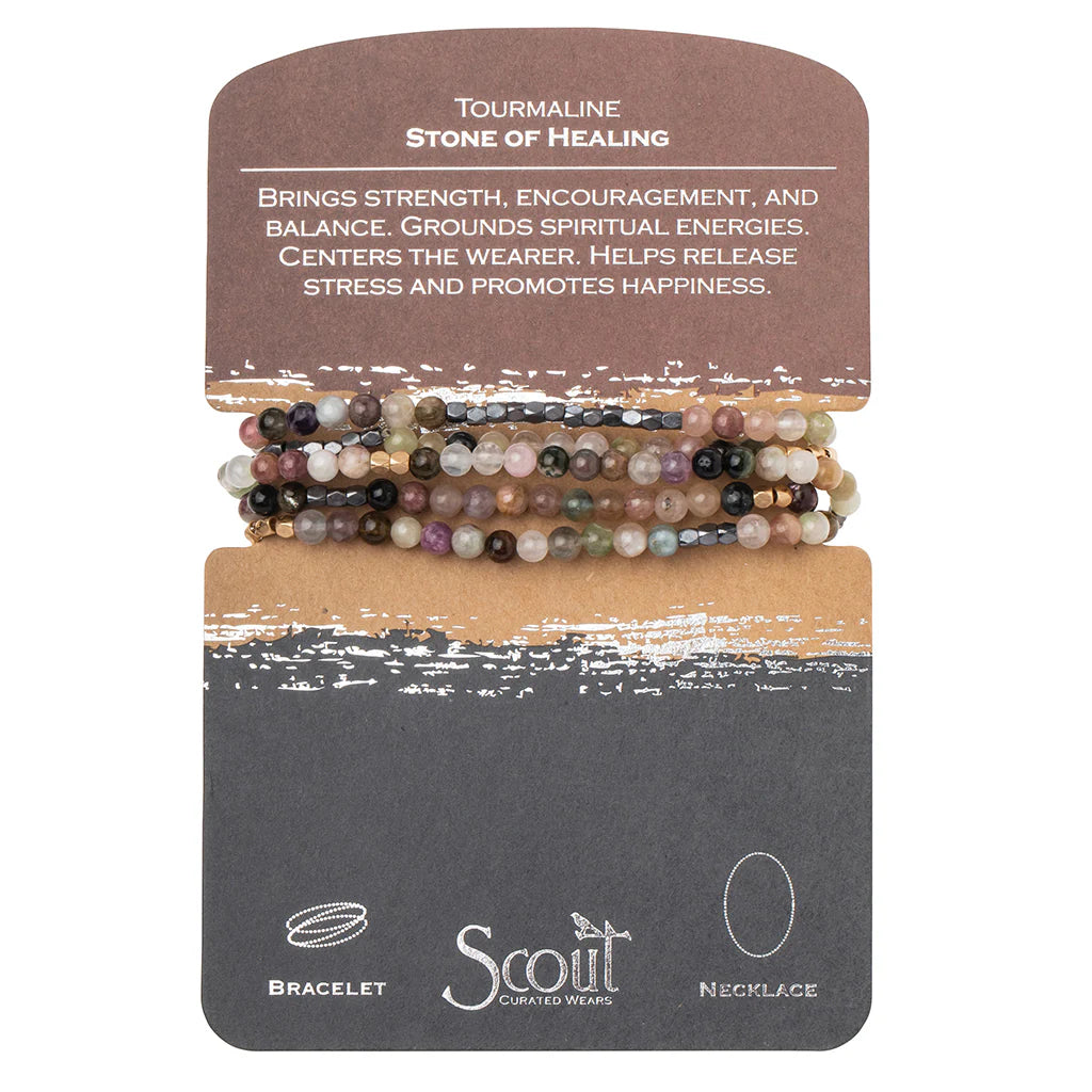 Bracelet/collier Stone Wrap - Tourmaline (guérison)