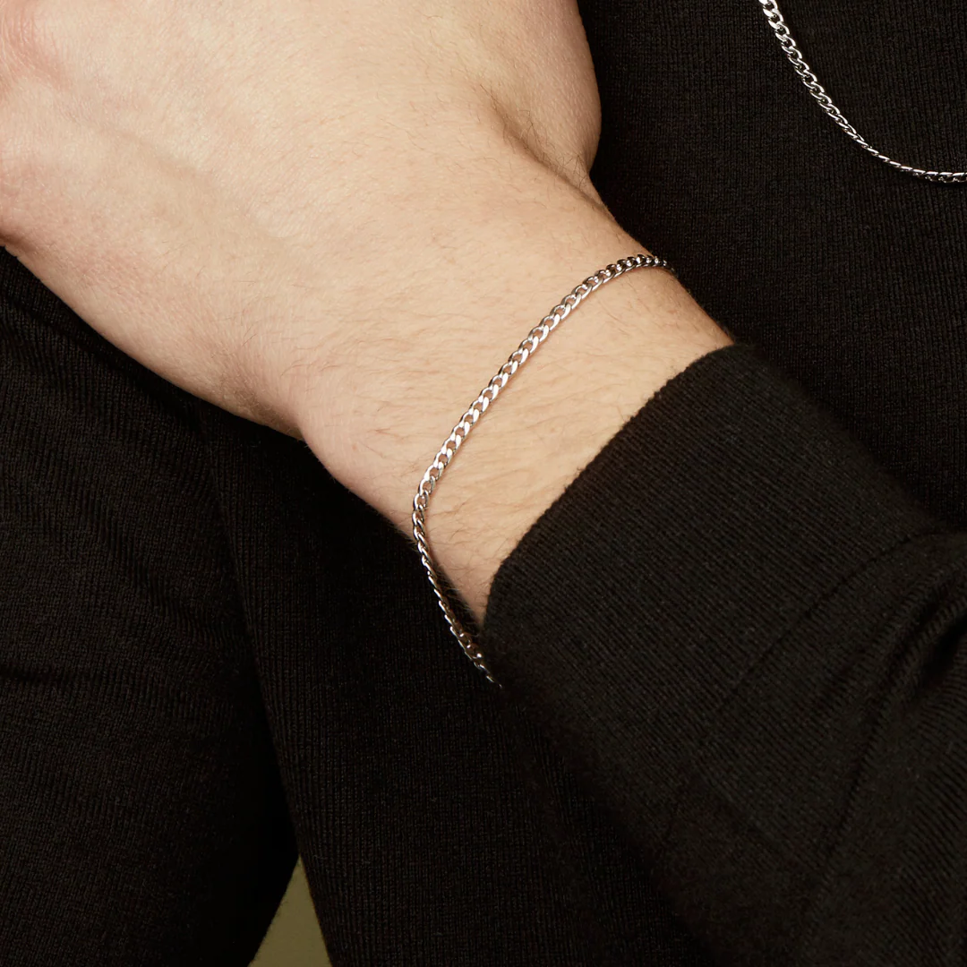 Bracelet Hommes Cuban - Argent