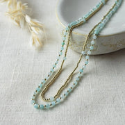 Collier Always - Or et amazonite