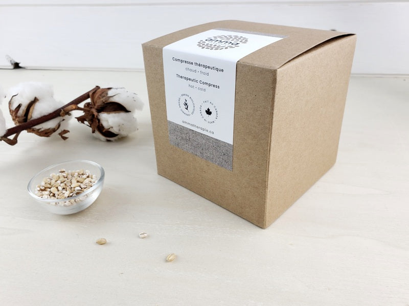 Compresse thérapeutique carrée - Chanvre et coton biologique sable