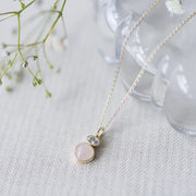 Collier Anastasia avec quartz rose/transparent - Or