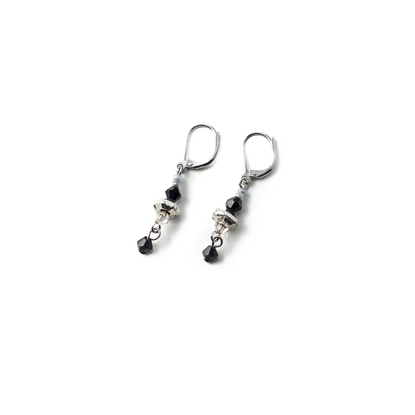 Boucles d'oreilles Edan - Argent - Anthracite