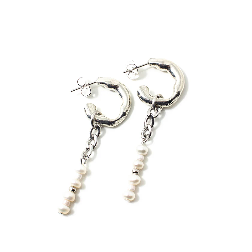 Boucles d'oreilles Lobir - Argent - Brume