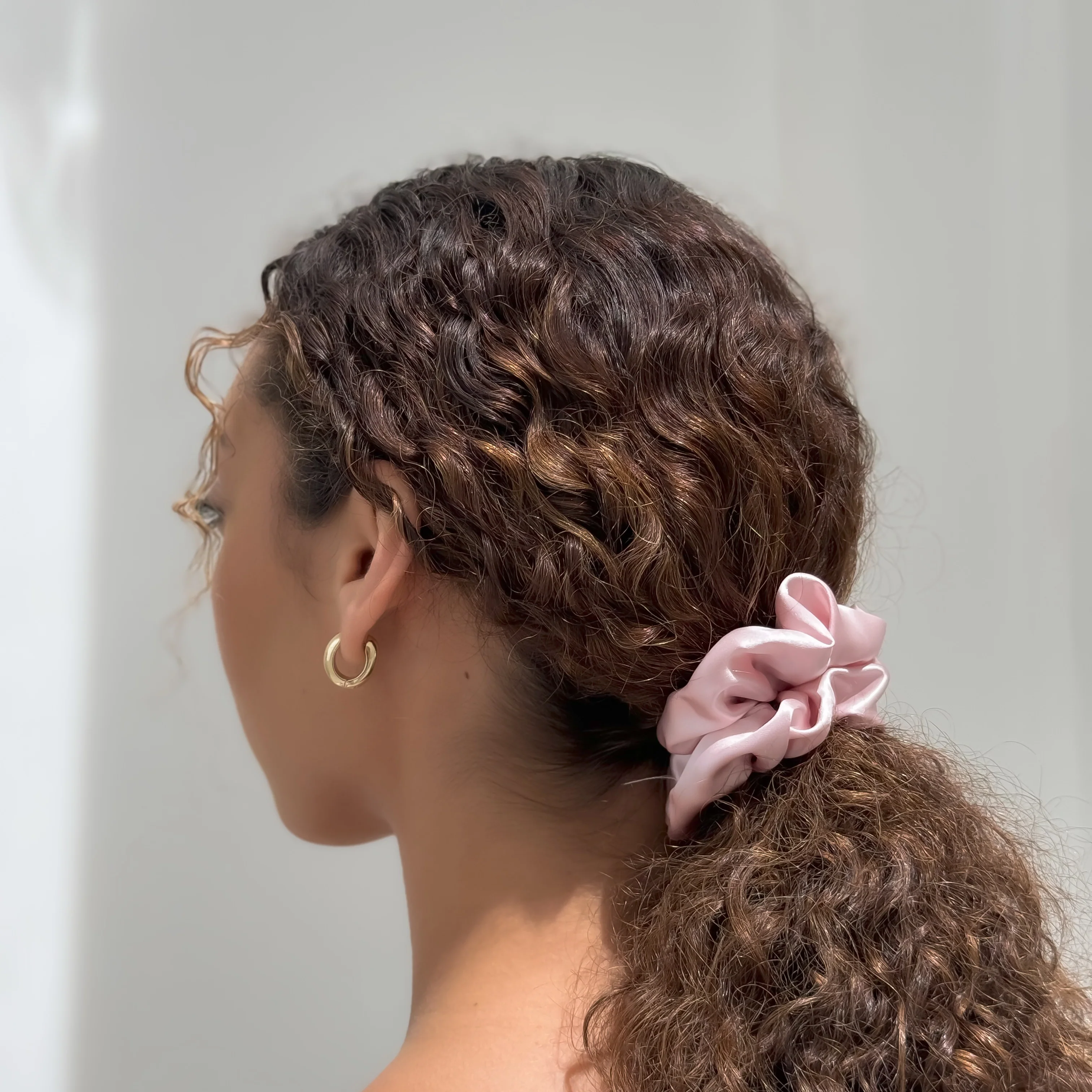 Chouchou en soie biologique premium - Rose