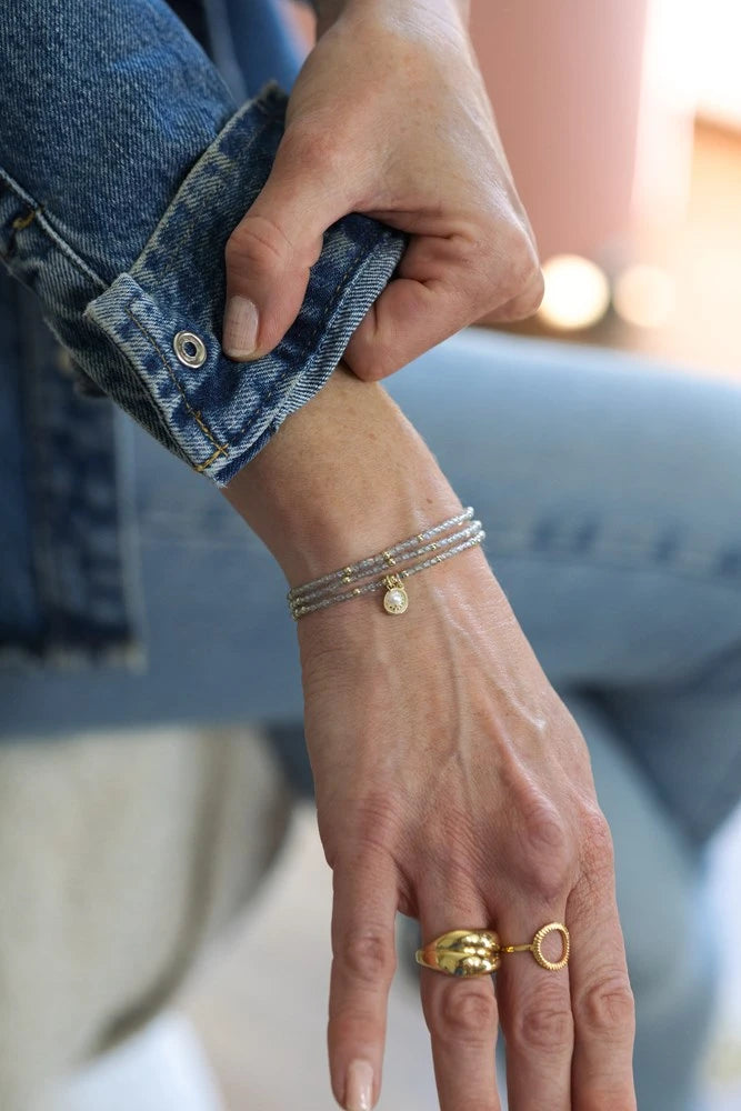 Collier/Bracelet Colette Loop - Or et labradorite