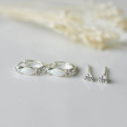 Boucles d'oreilles Duet Set opal & sparkle - Argent