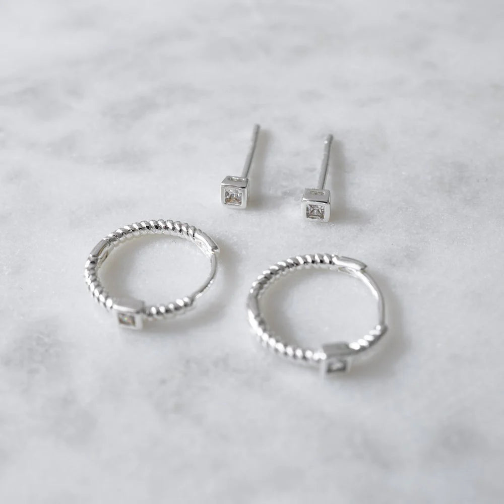 Boucles d'oreilles Duet Set-Glint - Argent