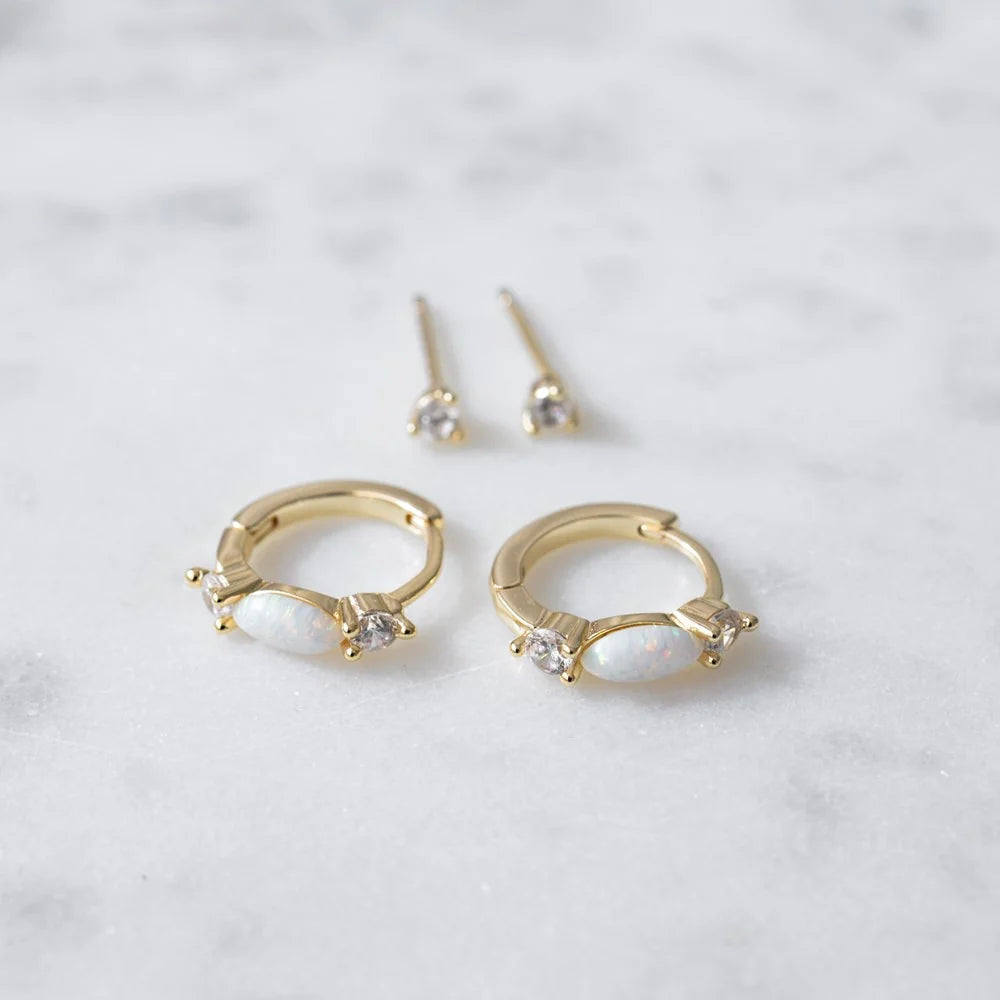 Boucles d'oreilles Duet Set opal & sparkle - Or