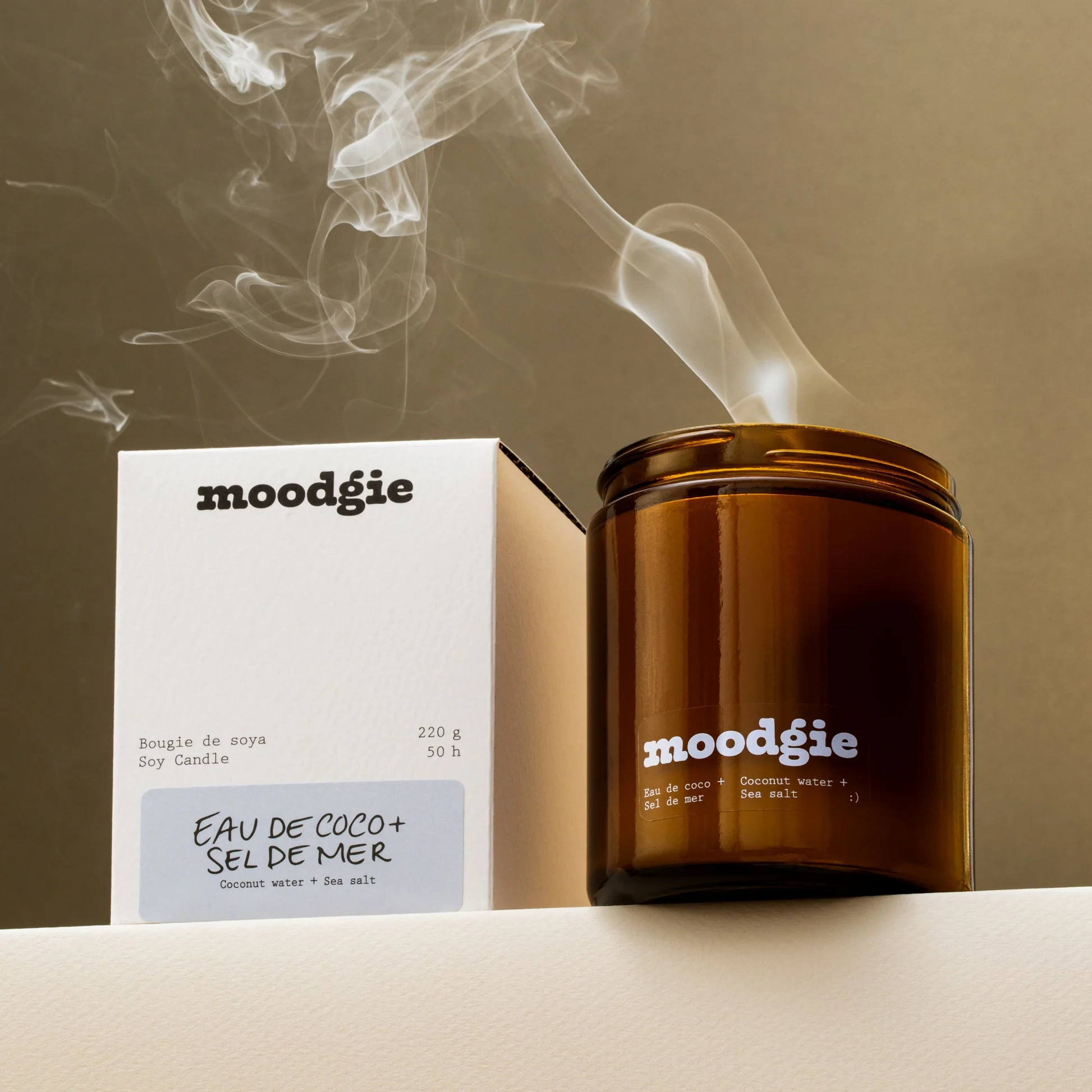 Chandelle de soya - Eau de coco + Sel de mer
