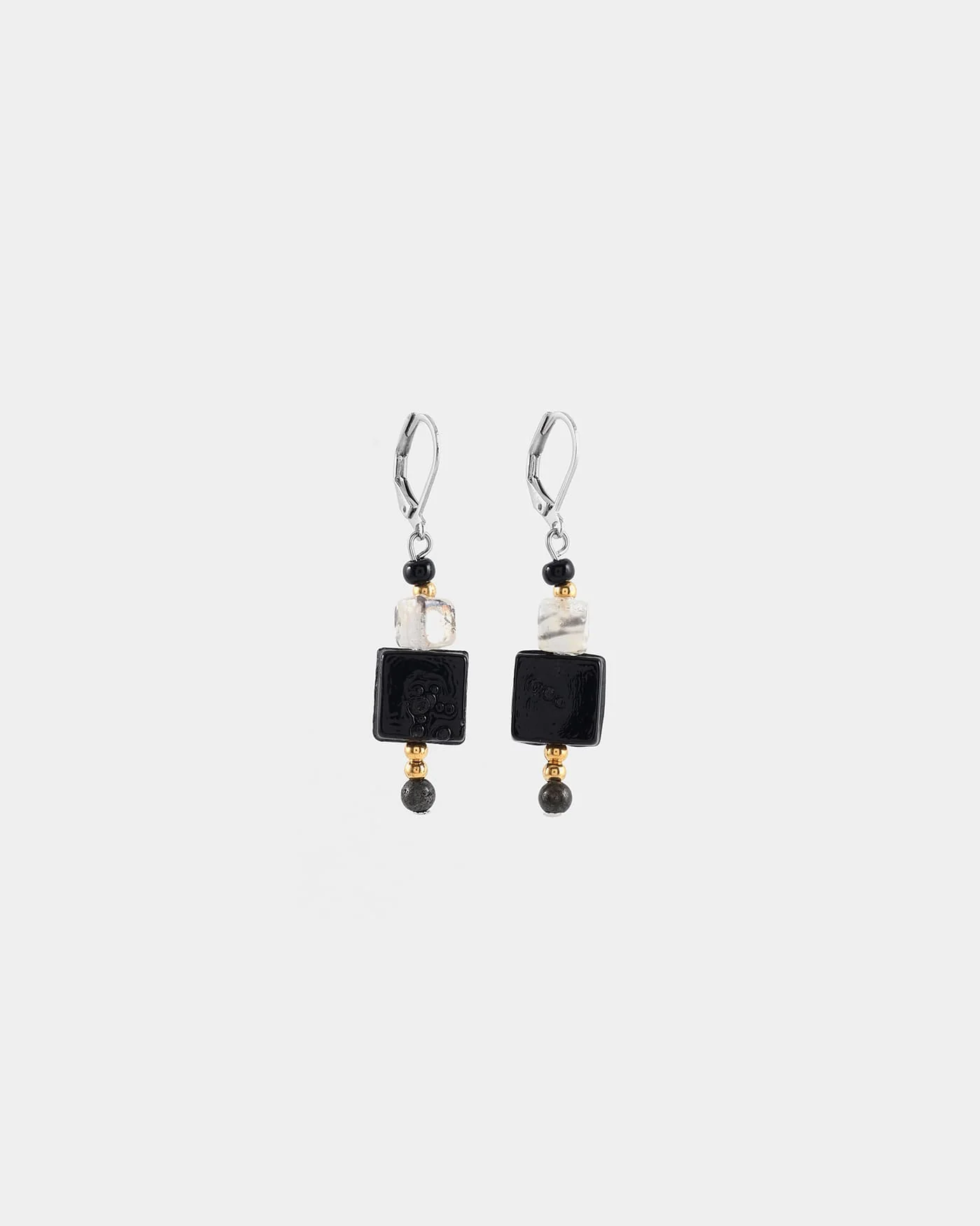 Boucles d'oreilles Foramen - Deux tons - Ebène