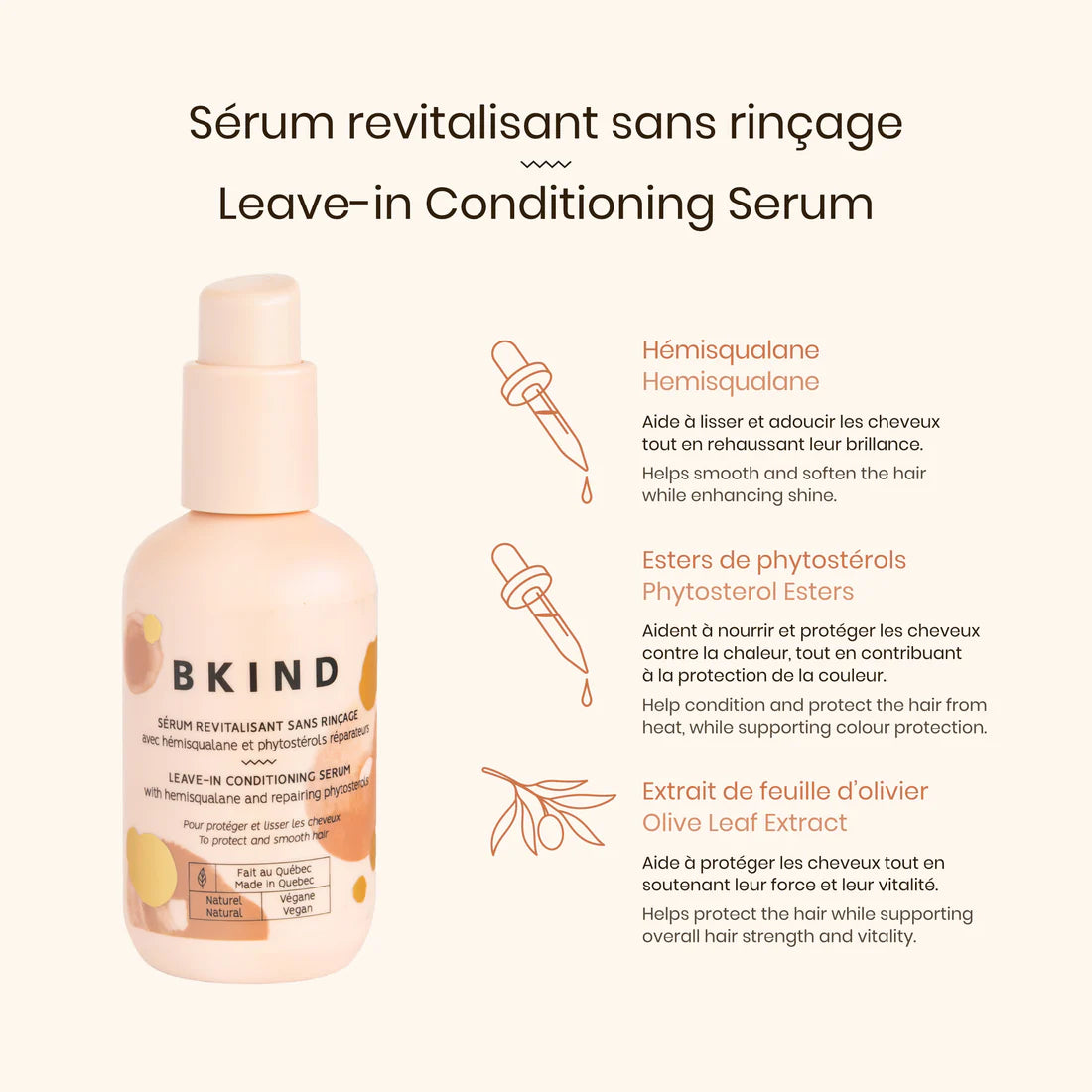 Sérum revitalisant sans rinçage avec hémisqualane