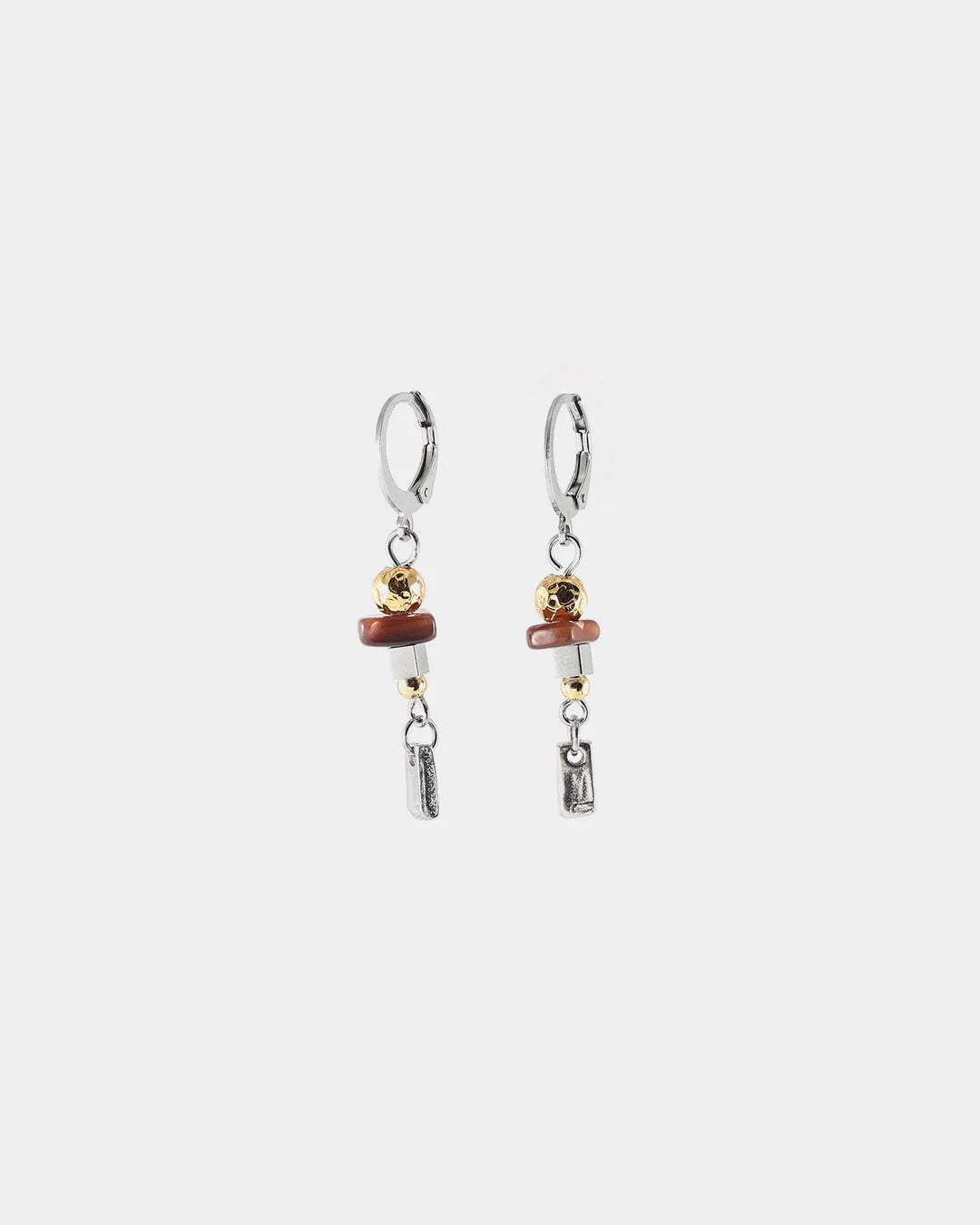 Boucles d'oreilles Elodea - Deux tons - Cacao