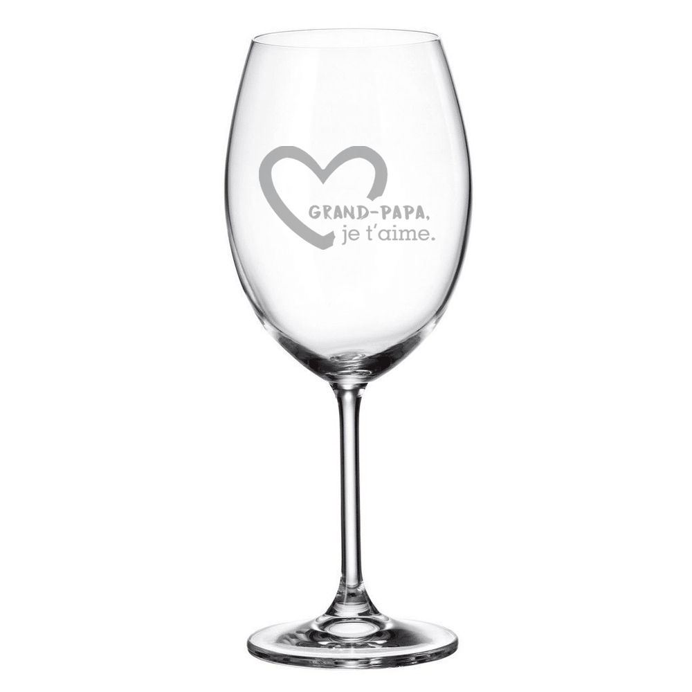 Verre gravé (vin 20 oz) - Grand-papa, je t'aime