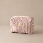 Grande pochette  matelassée XL - Rayé rose