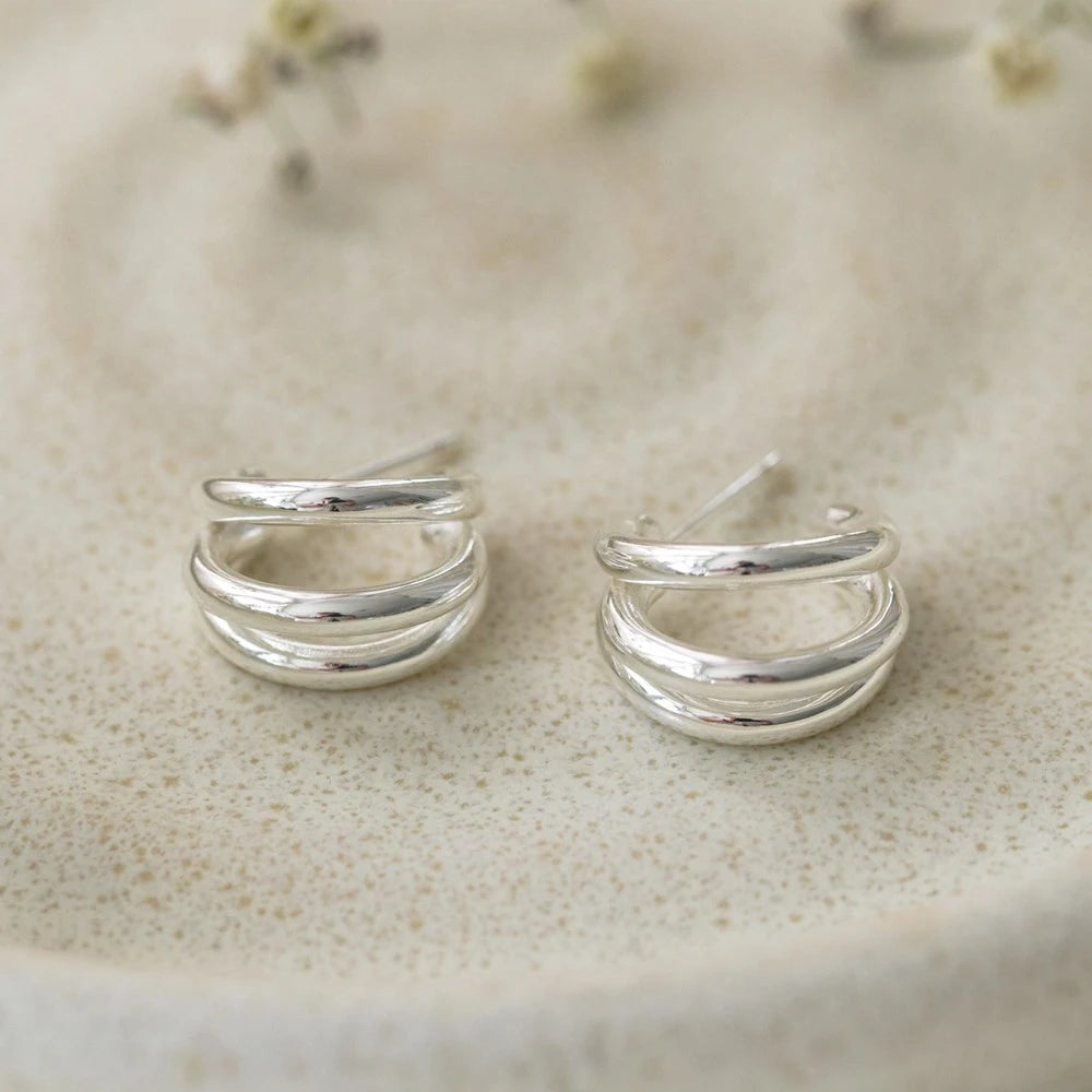 Boucles d'oreilles Hat trick - Argent