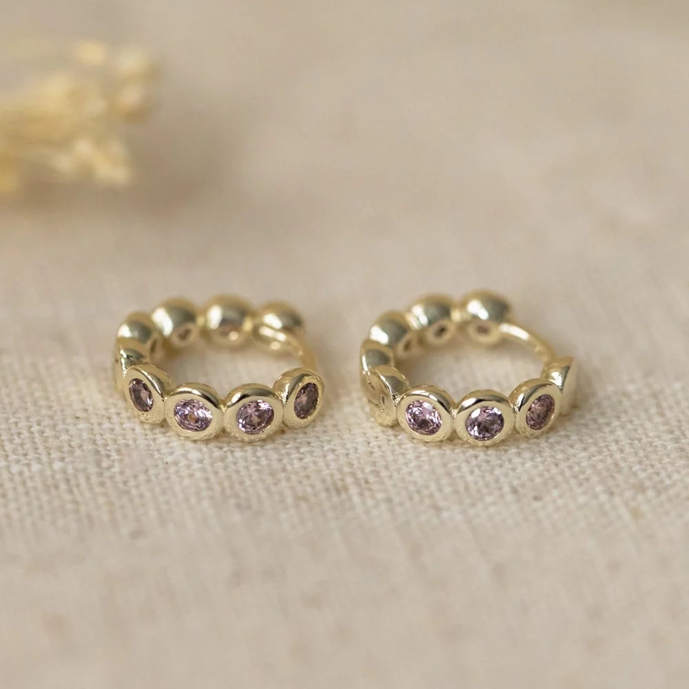 Boucles d'oreilles Hattie rose - Or