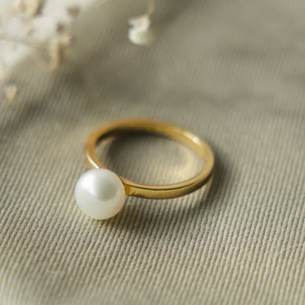 Bague Lone perle - Or