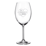 Verre gravé (vin 20 oz) - Je pense à toi