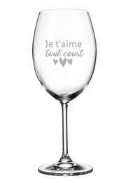 Verre gravé (vin 20 oz) - Je t'aime tout court