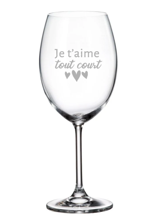 Verre gravé (vin 20 oz) - Je t'aime tout court