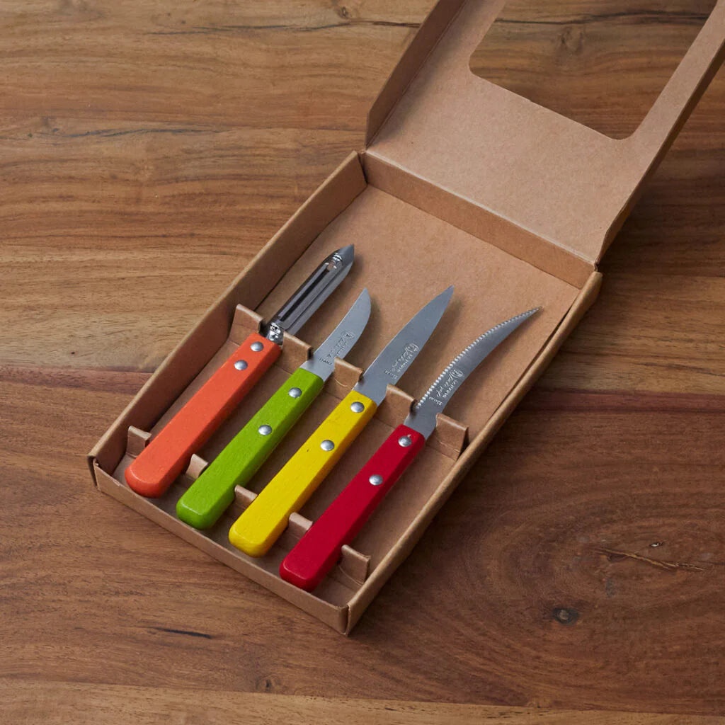 Ensemble de 4 ustensiles - Bois coloré