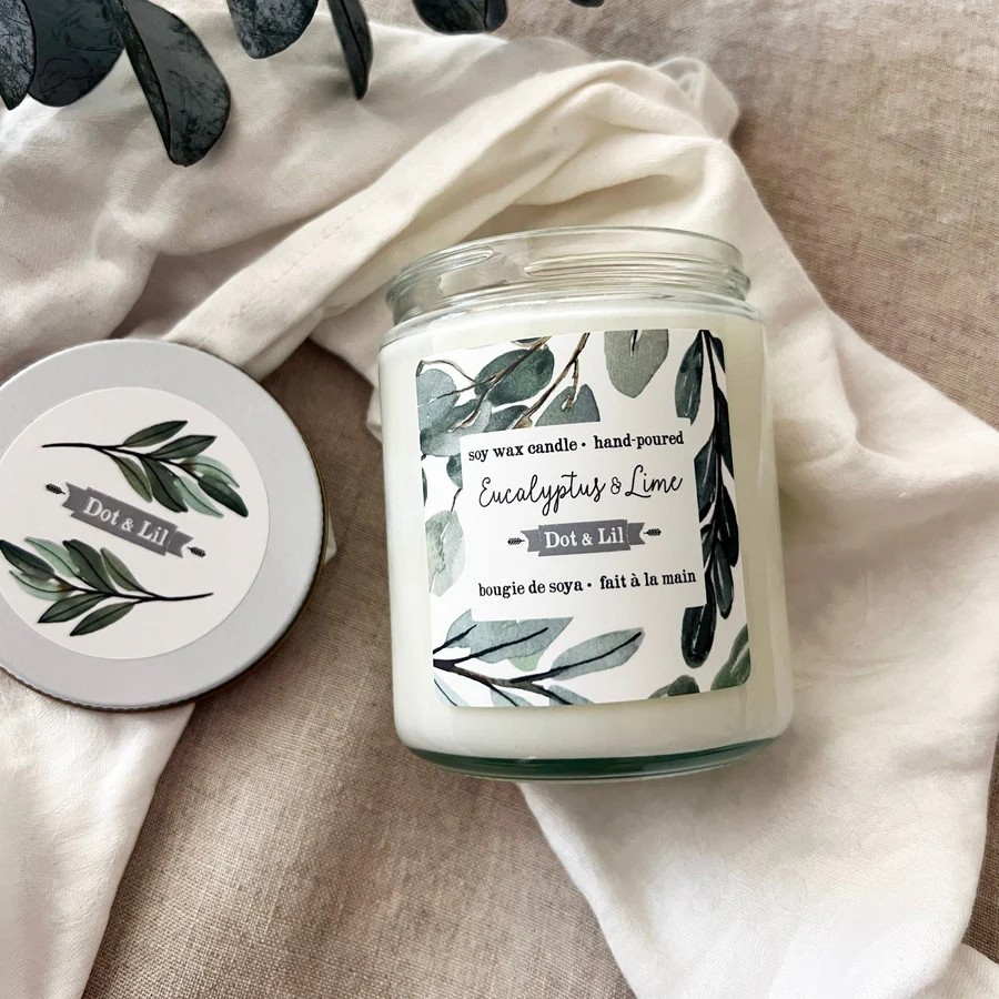 Chandelle de soja - Eucalyptus et lime