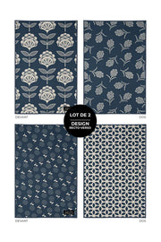 Linges à vaisselle en microfibre (Lot de 2) - Nature indigo