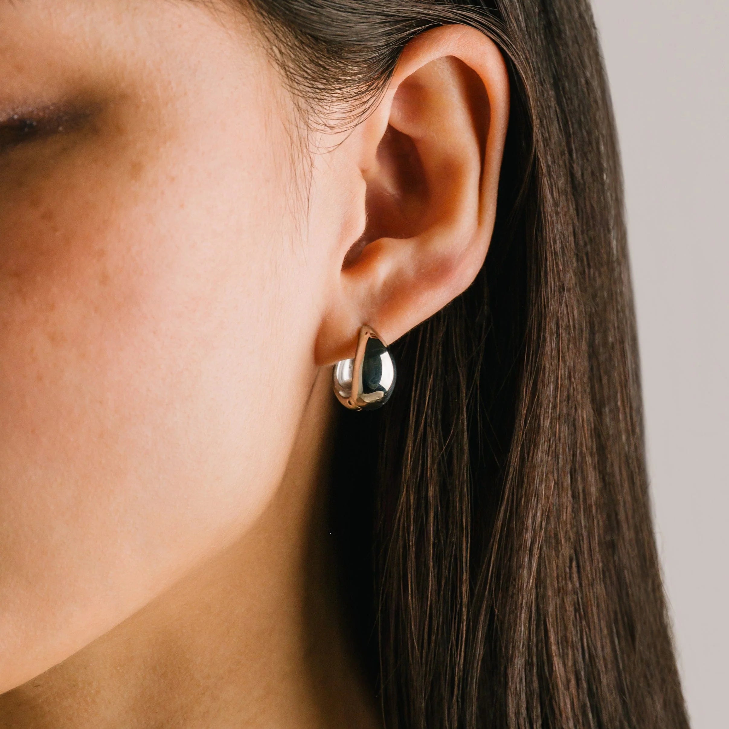 Boucles d'oreilles Oval puff - Argent