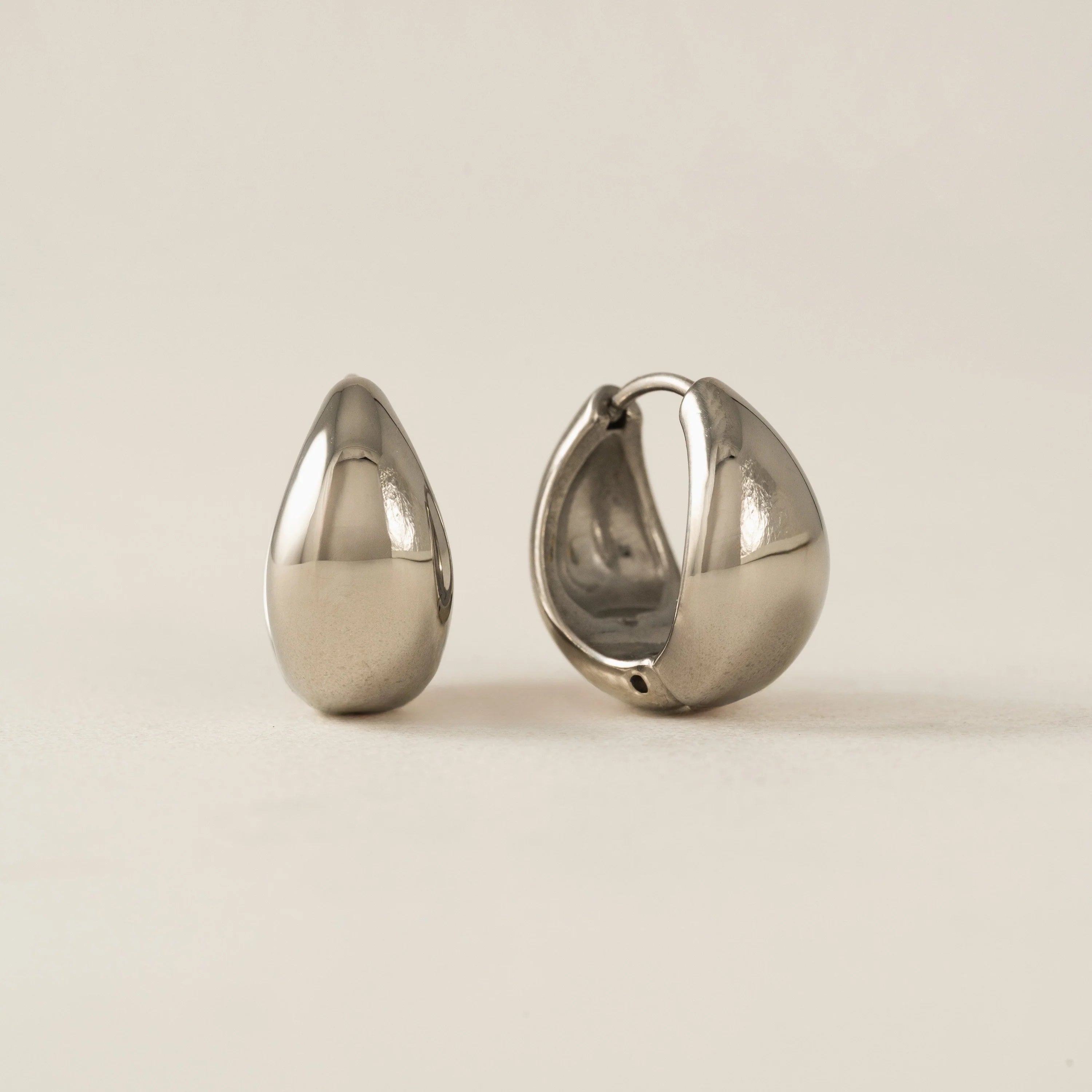 Boucles d'oreilles Oval puff - Argent