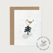 Carte de souhaits à planter - Oiseau festif