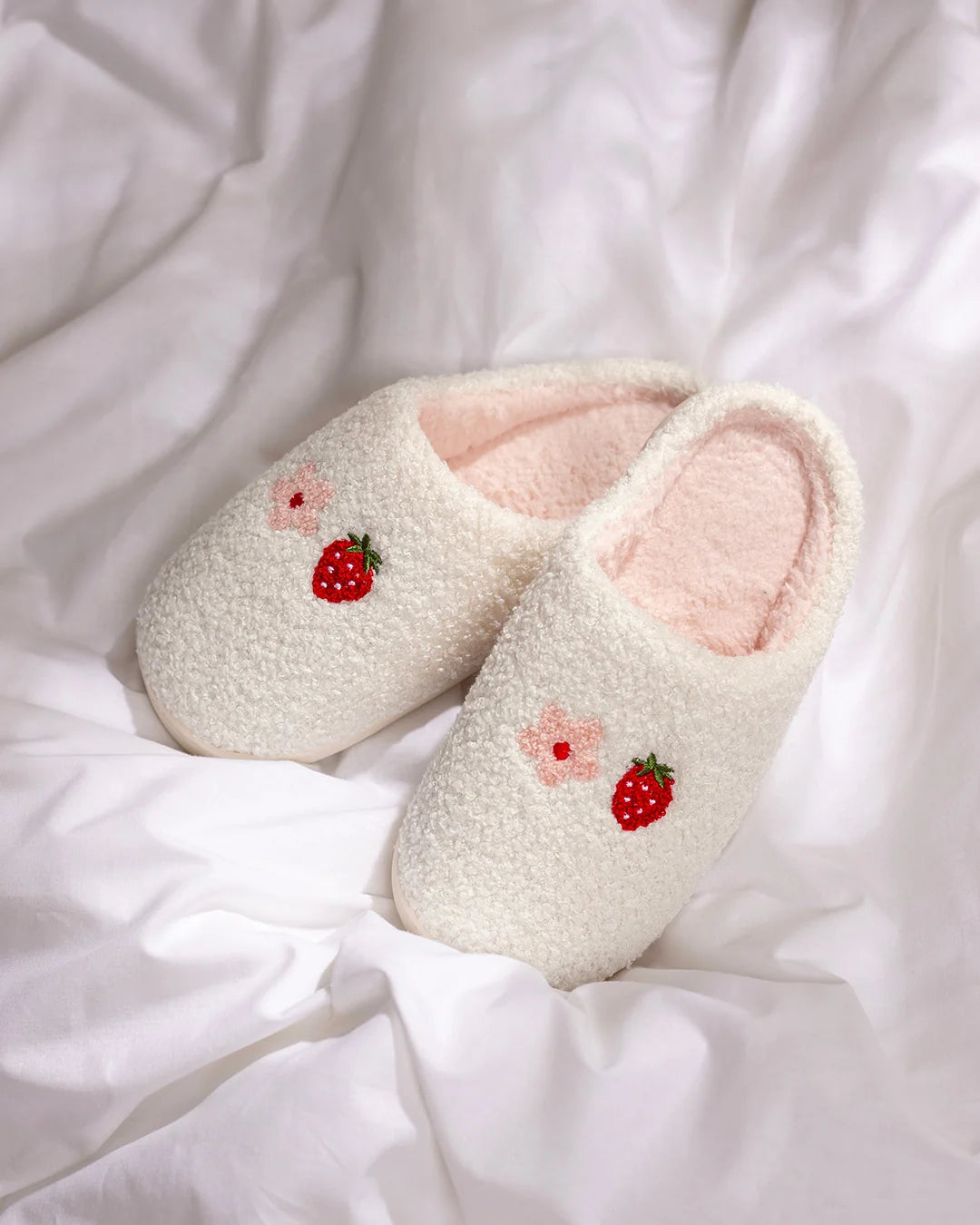Pantoufles Fraise & fleur
