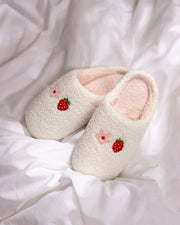 Pantoufles Fraise & fleur