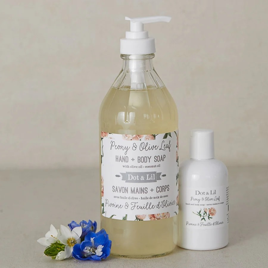 Savon liquide mains et corps - Pivoine et feuille d'olivier