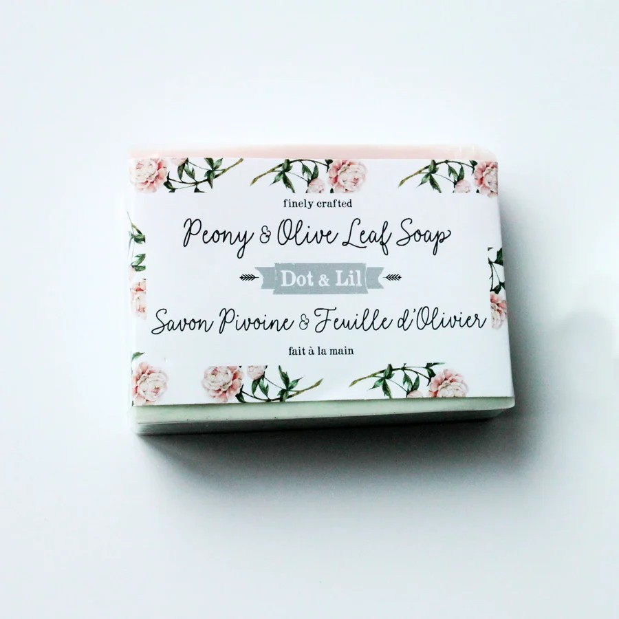 Savon en barre - Pivoine et feuille d'olivier
