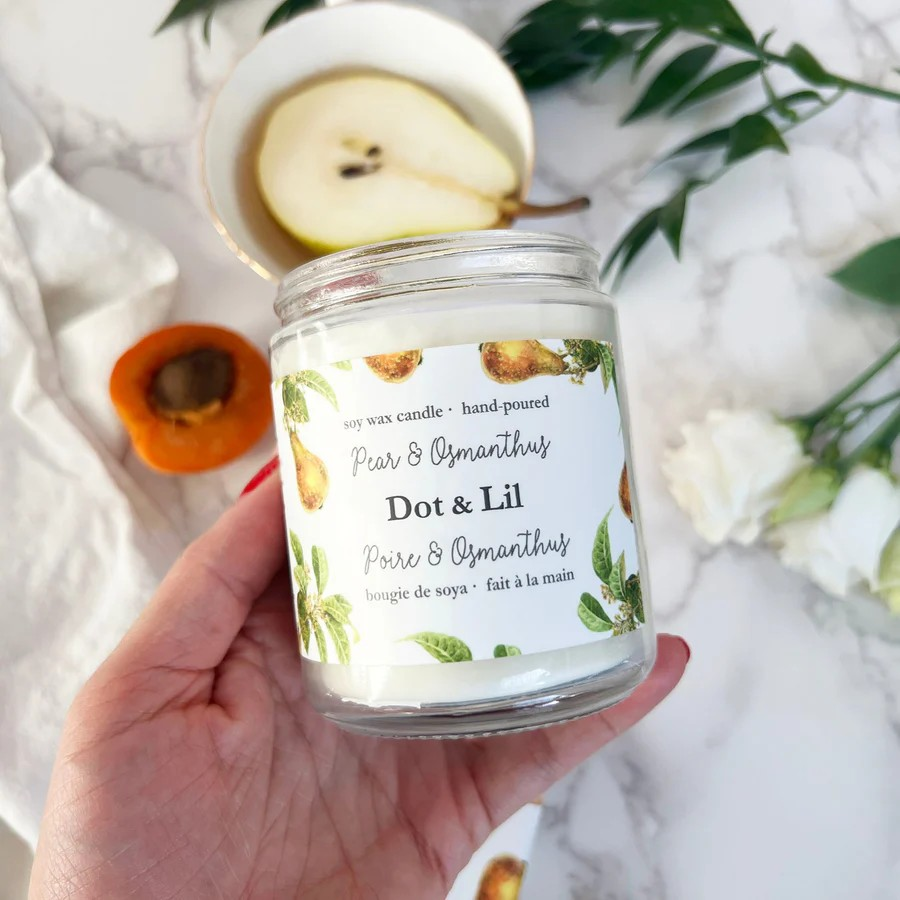 Chandelle de soja - Poire et osmanthus
