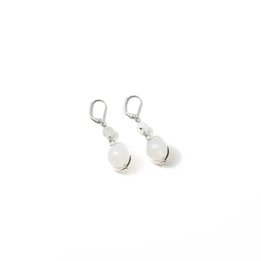 Boucles d'oreilles Dael - Argent - Quartz