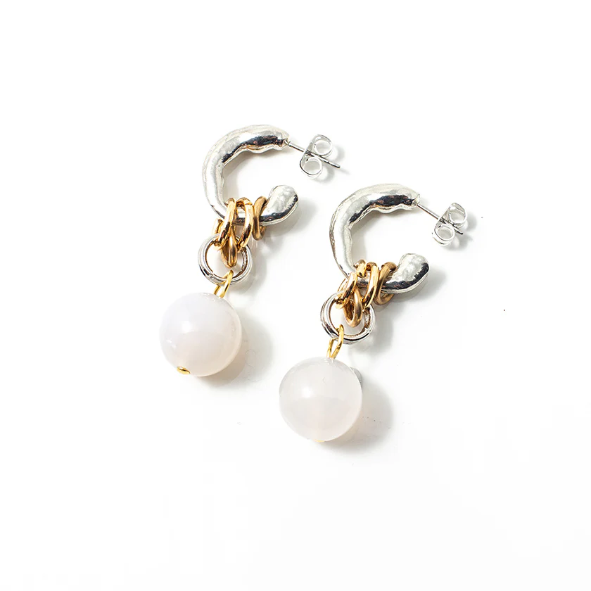 Boucles d'oreilles Jomy - Deux tons - Quartz
