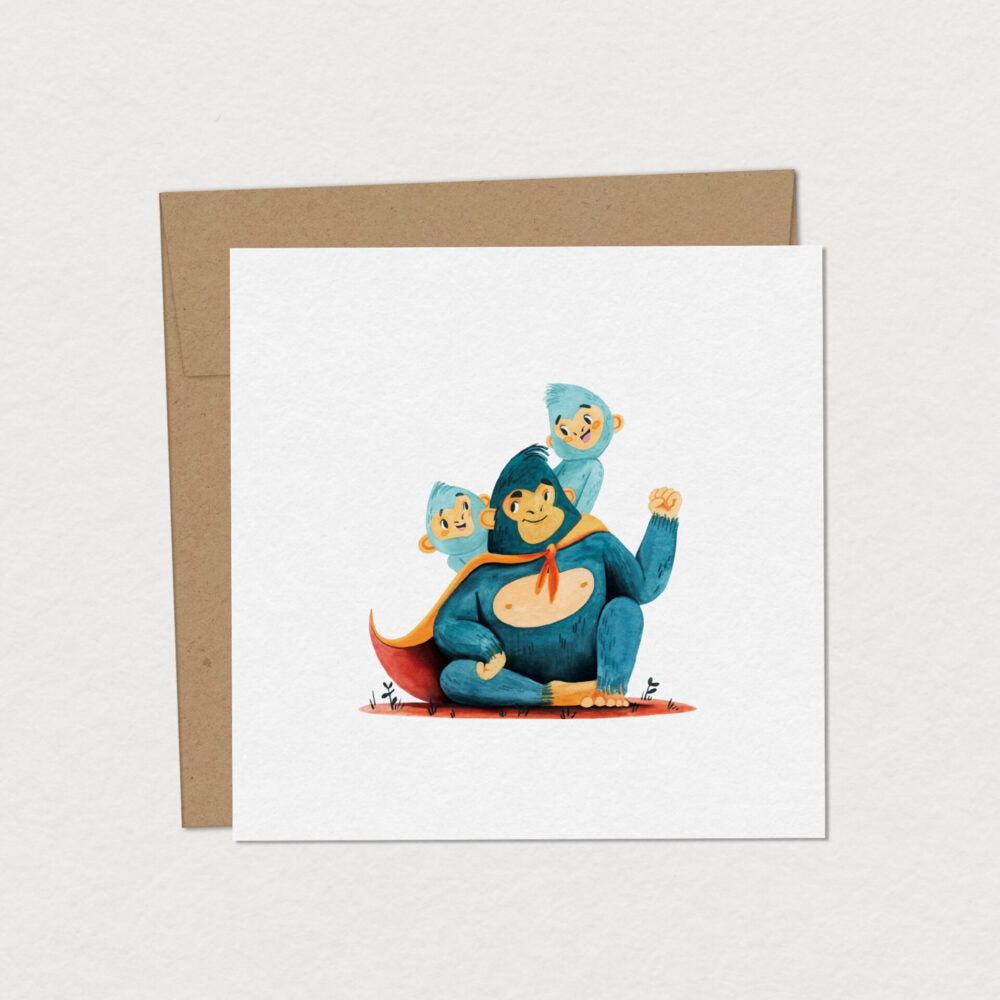 Carte carrée - Papa gorilla