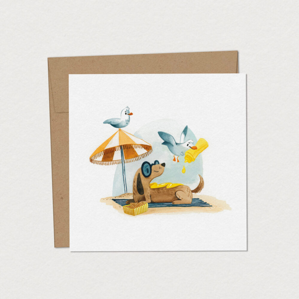 Carte carrée - Hotdog moutarde
